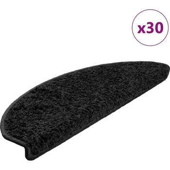 vidaXL Schodové rohože 30 ks 65 x 21 x 4 cm černé, půlkulaté, velké