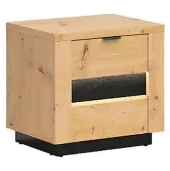 Noční stolek OSTIA noční stolek KOM2S, dub artisan/černý lesk - SLEVA 3% s kodem radost25