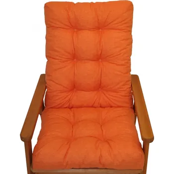Podsedák Axin Trading s.r.o. Polstr na zahradní křeslo s mašlí - látka oranžový melír