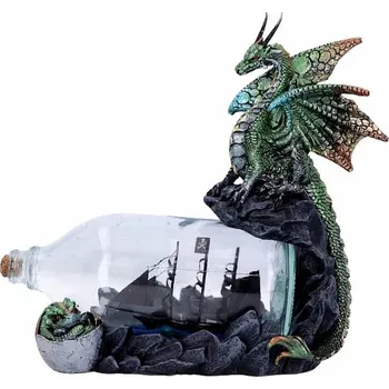 Soška drak s lodí v lahvi Dobrodružství cca 22 cm, 1,19 kg