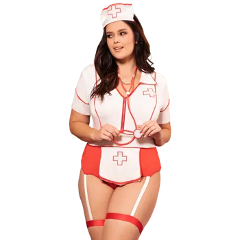 Dámský erotický kostým Sexy Elephant Sexy One Piece Bodysuit Zipper Design Decoration Nurse Costume 3XL/4XL