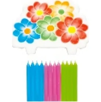 Balónek Dekorativní narozeninové svíčky Flowers, 12 ks. G51361 Nové zboží