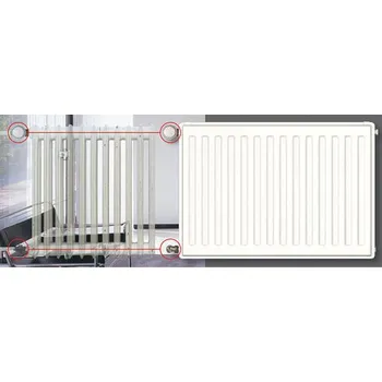 Radiátor Těleso otopné CosmoNova 21K-550x1200mm, 1554W, sanační, kompakt, bez ventilu, s úchyty, RAL9016