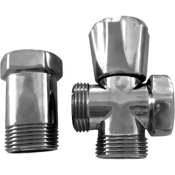 Praní a péče o prádlo Ventil rohový pračkový 3/4" s mezikusem (prodloužením), chrom