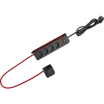 Stavebniny Prodlužovací zásuvka s USB Viking R43S/Output:4xAC,1xUSB-A,2x-USB-C/1,4m kabel a 1,28m kabel