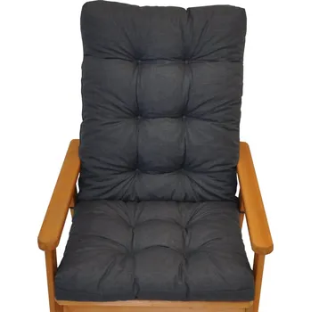 Podsedák Axin Trading s.r.o. Polstr na zahradní křeslo s mašlí - látka tmavě šedý melír