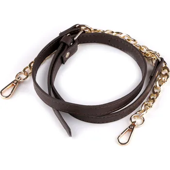 Koženkový popruh / ucho na kabelku s řetízkem a karabinami šíře 1,5 cm