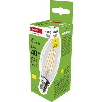 Osvětlení EMOS LED FLM CANDLE 3,4W(40W) 470lm E14 NW