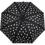 Dámský skládací vystřelovací deštník kapky kouzelný - 1 ks - 3 černá