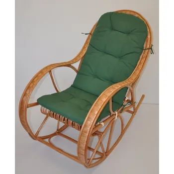 Křeslo Axin Trading s.r.o. Houpací křeslo Bujak - polstr tmavě zelený melír