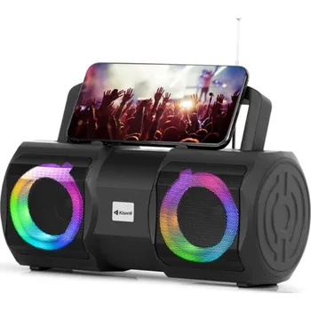 Bluetooth reproduktor Kisonli K1 Bluetooth Reproduktor - černá Přenosný reproduktor, Verze Bluetooth: V5.1 + EDR, Funkce: Přijetí hovoru, USB vstup, Slot na SD kartu, Vstup pro mikrofon, FM rádio, AUX, LED podsvícení, Výk