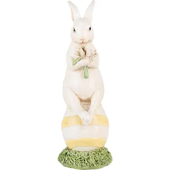 Bytová dekorace Clayre & Eef - Dekorativní figurka králíka na vajíčku 6PR5243
