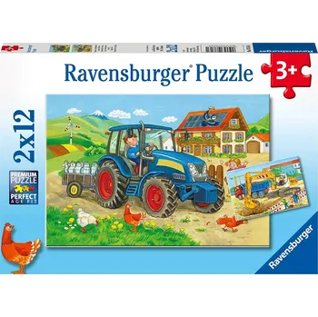 Puzzle RAVENSBURGER Puzzle Na staveništi 2x12 dílků