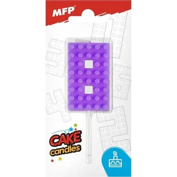 Dortová svíčka Dortová svíčka, ČÍSLICE 6, lego design, fialová barva (zn. MFP)