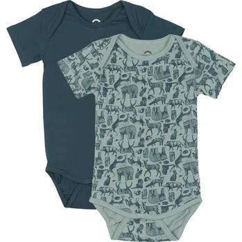 Kojenecký body 2-Pack dětské body ze 100% bavlny s krátkým rukávem Orion Blue Mikk-Line 100906 Velikost: 56