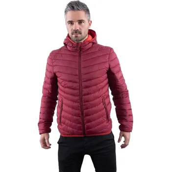 GTS 502812M pánská zateplená bunda s kapucí, Bordo XXL