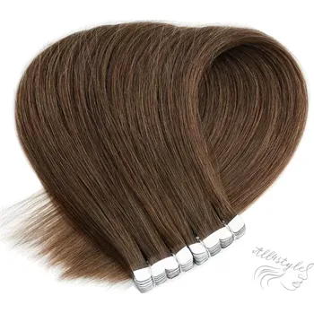 Příčesek Vlasové PU pásky MINI tape in na prodlužování vlasů 60cm 06 - teplá světle hnědá