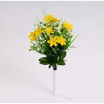 umělá květina Jarní kytice narcisů 41 cm, žlutá