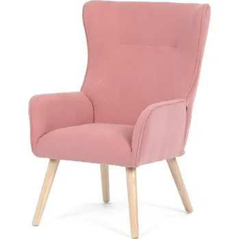 Křeslo Relaxační křeslo ušák LUCIAN — masiv, manšestr, přírodní / růžová