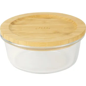 Dóza na potraviny Box na potraviny PKV-017 620 ml, sklo / bambus, Pebbly