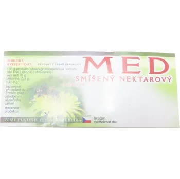 Etiketa na Med smíšený nektarový zelená