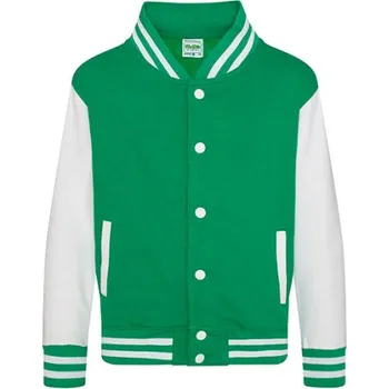 Dětská móda Just Hoods Dětská mikina JH043J Kelly Green-White 9/11 (L)