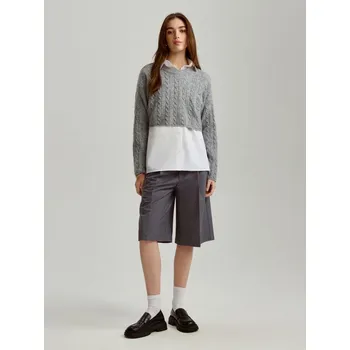 Dámský svetr Zkrácený svetr - XS/S - House - světle šedá - 537DW-09M