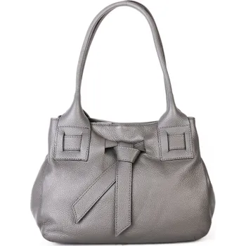 Kabelka ITALSKÉ Dámské levné kožené kabelky do práce Victoria šedé
