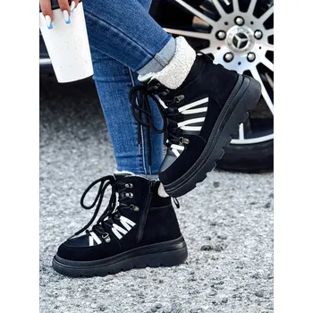 Dámské kozačky Dámské kotníkové boty COZYLOFT zateplené trekové ZY0555 Barva: Černá, Velikost: 41