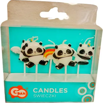 Dortová svíčka GoDan Dortové svíčky Pandy 5ks