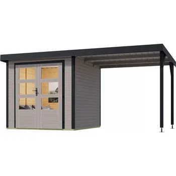 Zahradní domek LANIT PLAST, s.r.o. hybridní domek KARIBU JUPITER D (93434) světle šedý / antracit LG4082