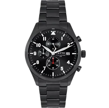 Hodinky LAVVU Pánské titanové hodinky PILOT Chronograph Black 100M Sapphire LWM0292 černé (LAVVU Pánské titanové hodinky PILOT Chronograph Black 100M Sapphire LWM0292 černé)