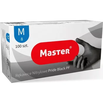 Rukavice Master - nitrilové rukavice - černé - vel. M - 100 ks