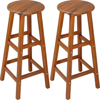 Casaria Barové židle OSLO, 2ks, 34x76cm, přírodní hnědá