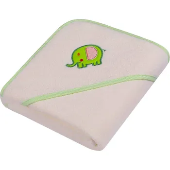 Dětská froté osuška s kapucí bílá 80x80 cm / Žabka