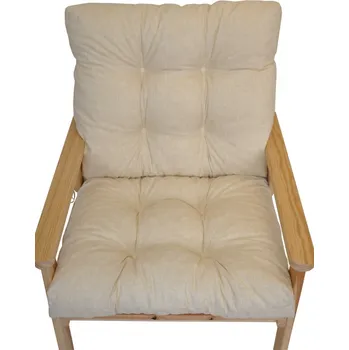 Podsedák Axin Trading s.r.o. Polstr na zahradní křeslo s nízkým opěradlem - látka světle béžový melír