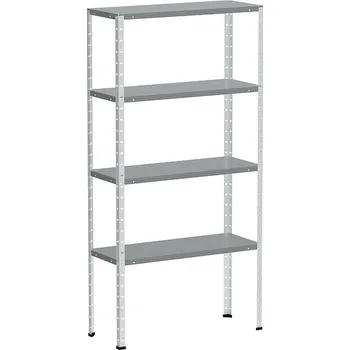 Dílenský regál Kovona kovový regál, 145 × 75 × 30 cm, 4 police, bílý