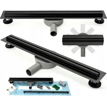 Odvodňovací žlab REA Neo Slim 900 Pro černý 90 x 5 x 90 cm