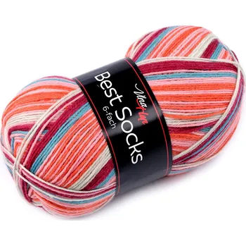 Příze Pletací příze Best socks / ponožkovka 150 g, barva 3 (7362) korálová