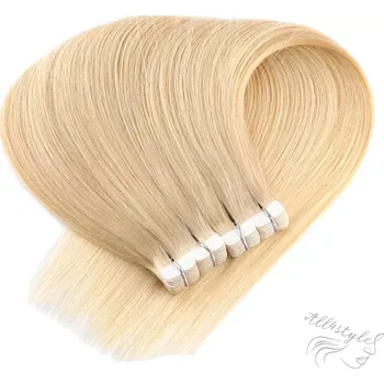Příčesek Vlasové PU pásky MINI tape in na prodlužování vlasů 40cm 613 - nejsvětlejší blond