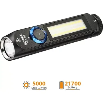 Svítilna Nabíjecí multifunkční svítilna Sofirn IF23Pro s funkcí powerbanky, 5000 lumenů, s akumulátorem (profesionální světelný pracovní nástroj, klasická svítilna s možností plochého nasvícení klasickým světlem nebo měnícím RGB světlem)