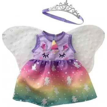 Panenka Mac Toys Šaty pro panenku 40-43cm víla set s plínou a dudlíkem Duhová