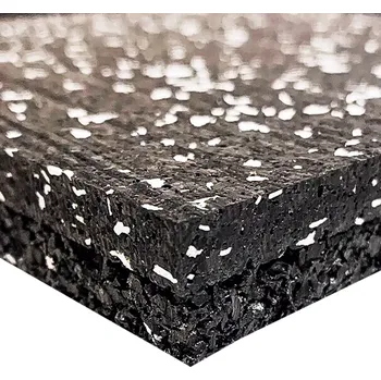 Venkovní dlažba Černo-bílá dvouvrstvá antivibrační guma (deska) FLOMA Sandwich - 100 x 100 x 1,8 cm