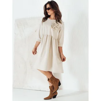 Dámské šaty Midi šaty NALERA EY2460 Barva: Béžová, Velikost: ONE SIZE