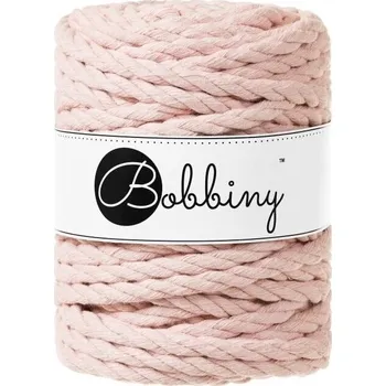 Příze Bobbiny 3PLY Macramé Rope 9 mm 30 m Pastel Pink Šňůra