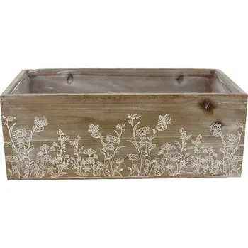 Obal na květináč Dřevěný obal s plastem D6896/C