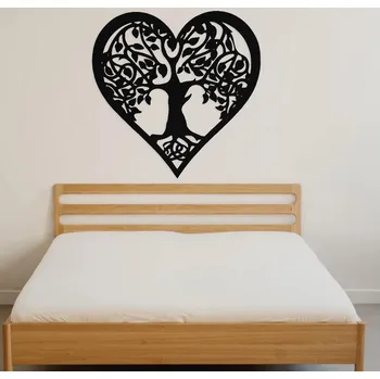 Vyřezávaný strom života - Srdce - 30 x 28cm