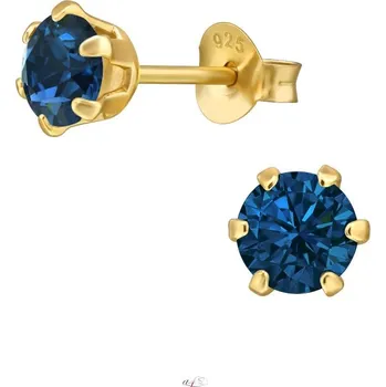 Náušnice Prosperk Náušnice zlaté a modrým zirkonem