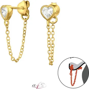 Náušnice Prosperk Náušnice oboustranné zlaté se zirkony