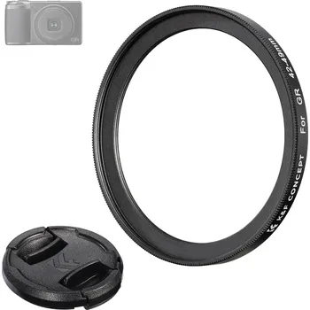 K&F Ricoh GR 42-49mm Adapter Ring + Lens Cap Set
